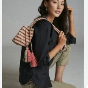 NWT retail $118 size S Mare Mare Henrietta lace up button up tunic top in black.